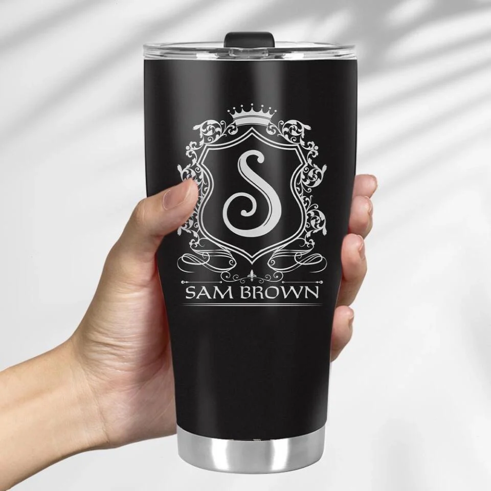 Royal Crown With Personalized Name, 30oz Curved Tumbler, Cup Birthday Gift For Men - Image 3