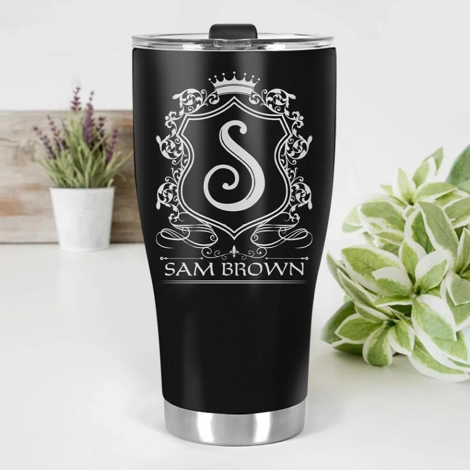 Royal Crown With Personalized Name, 30oz Curved Tumbler, Cup Birthday Gift For Men - Image 4