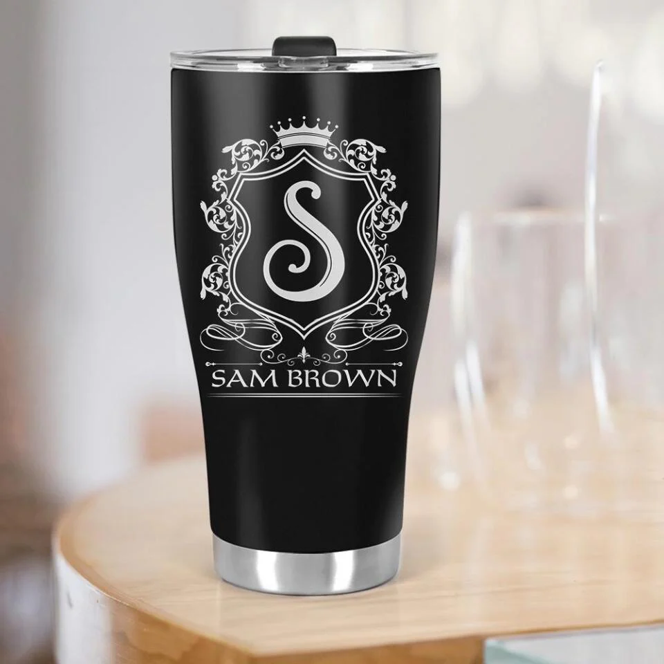 Royal Crown With Personalized Name, 30oz Curved Tumbler, Cup Birthday Gift For Men - Image 5