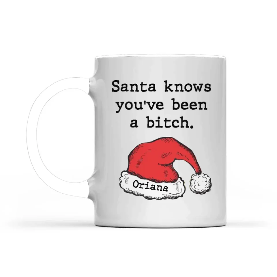 Santa Knows You've Been A Bitch - Personalized White Mug - Christmas Gifts - Image 11
