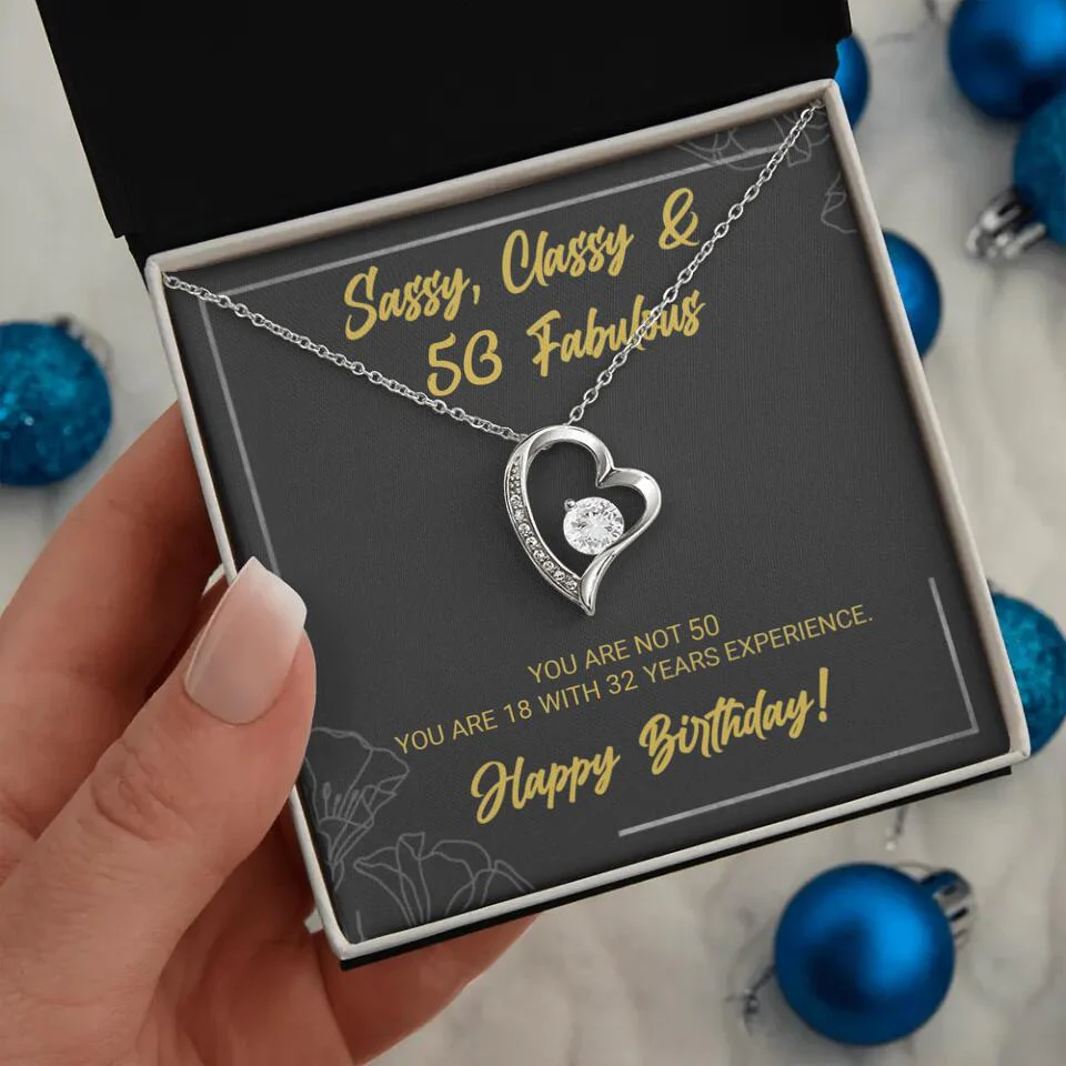 Sassy Classy 50 And Fabulous - Personalized Necklace Multiple Choice - Gift For Her On Birthdays - Image 2