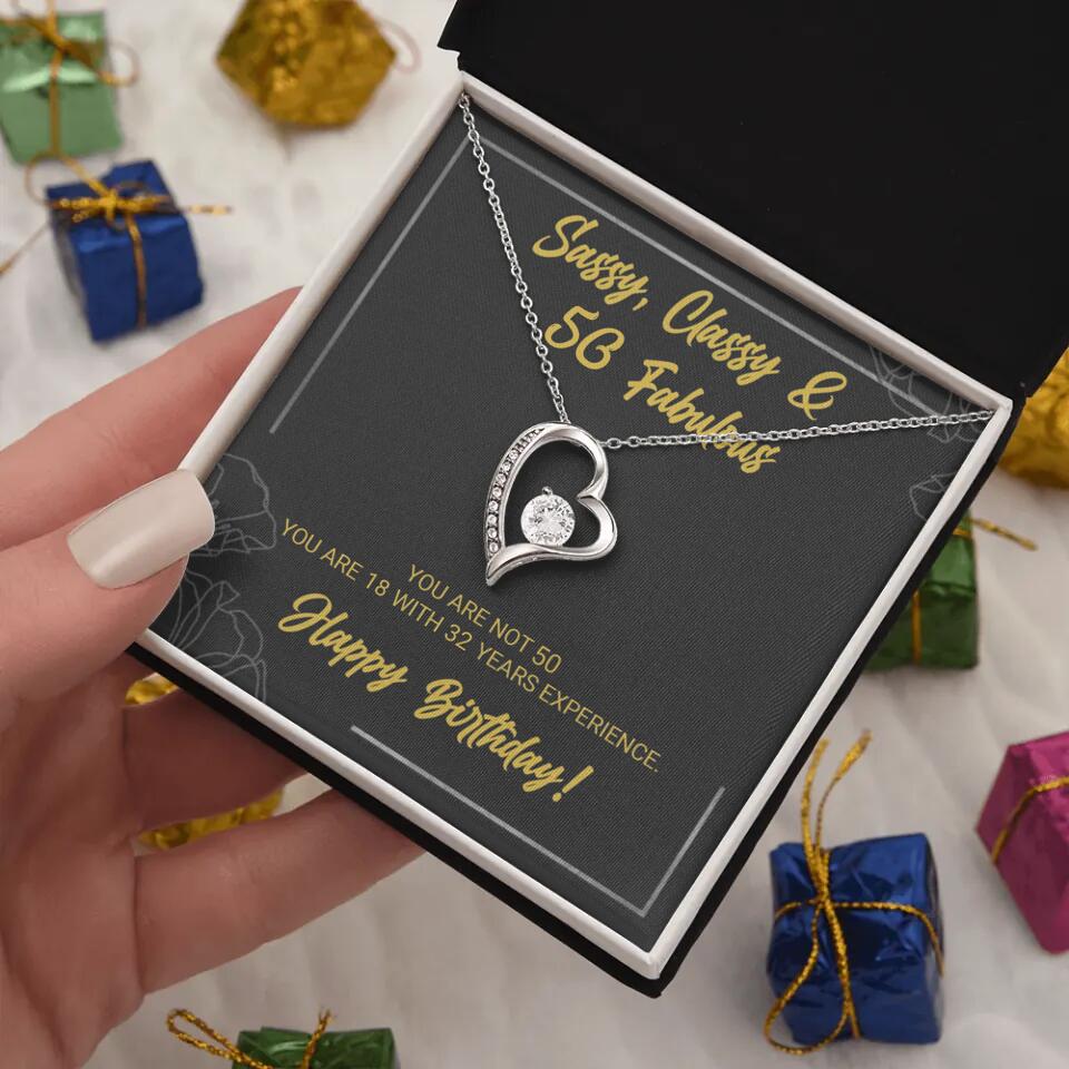 Sassy Classy 50 And Fabulous - Personalized Necklace Multiple Choice - Gift For Her On Birthdays - Image 3