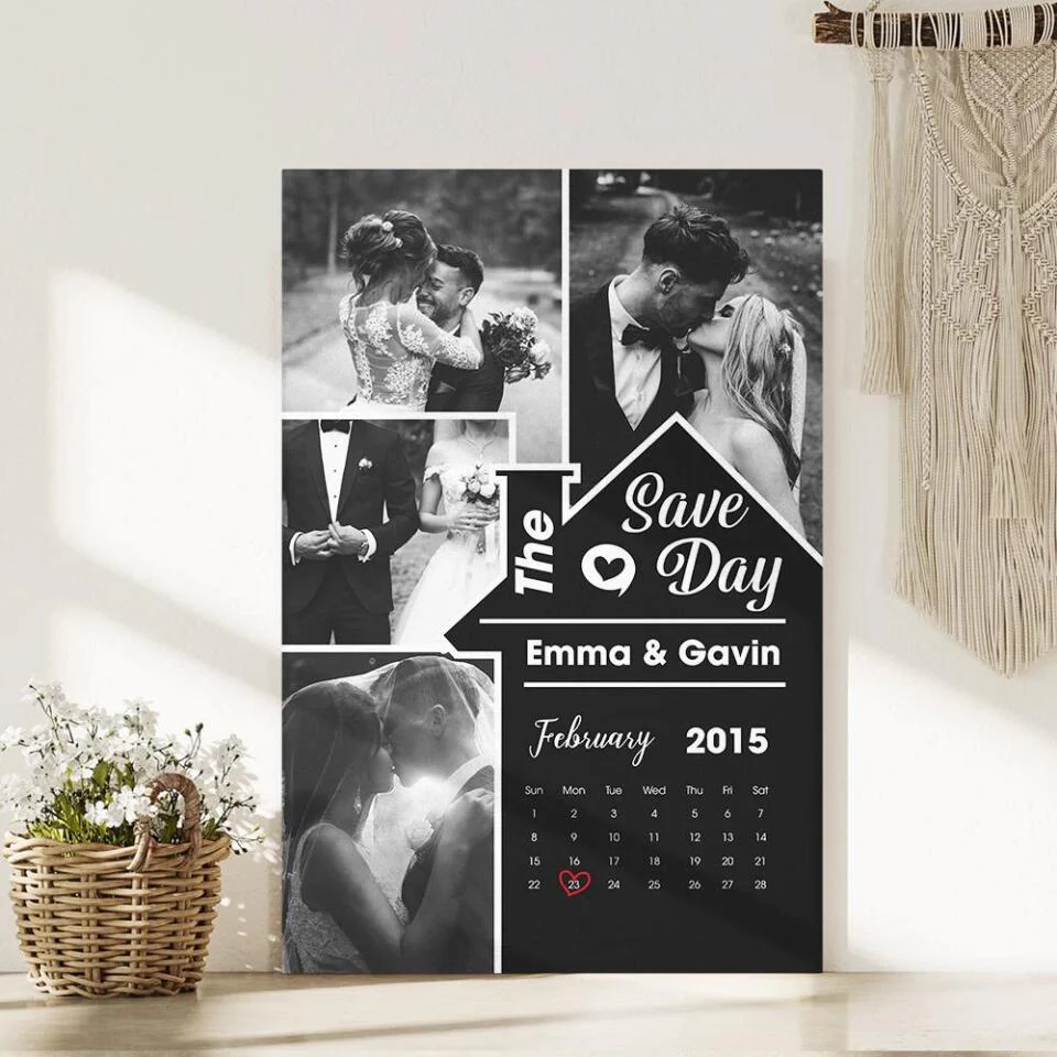 Save The Day Custom Canvas Poster Wedding Gift For Couples - Image 5