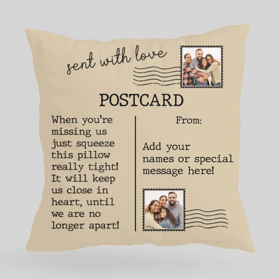 Sent with Love Postcard - When You're Missing Us Just Squeeze This Pillow Really Tight - Canvas Pillow - Best Gift for Daughter from Mother & Father - Long Distance Gifts - 211ICNNPPI135 - Image 5