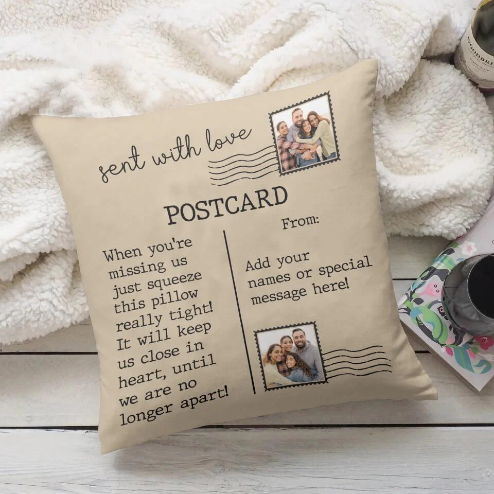 Sent with Love Postcard - When You're Missing Us Just Squeeze This Pillow Really Tight - Canvas Pillow - Best Gift for Daughter from Mother & Father - Long Distance Gifts - 211ICNNPPI135 - Image 8