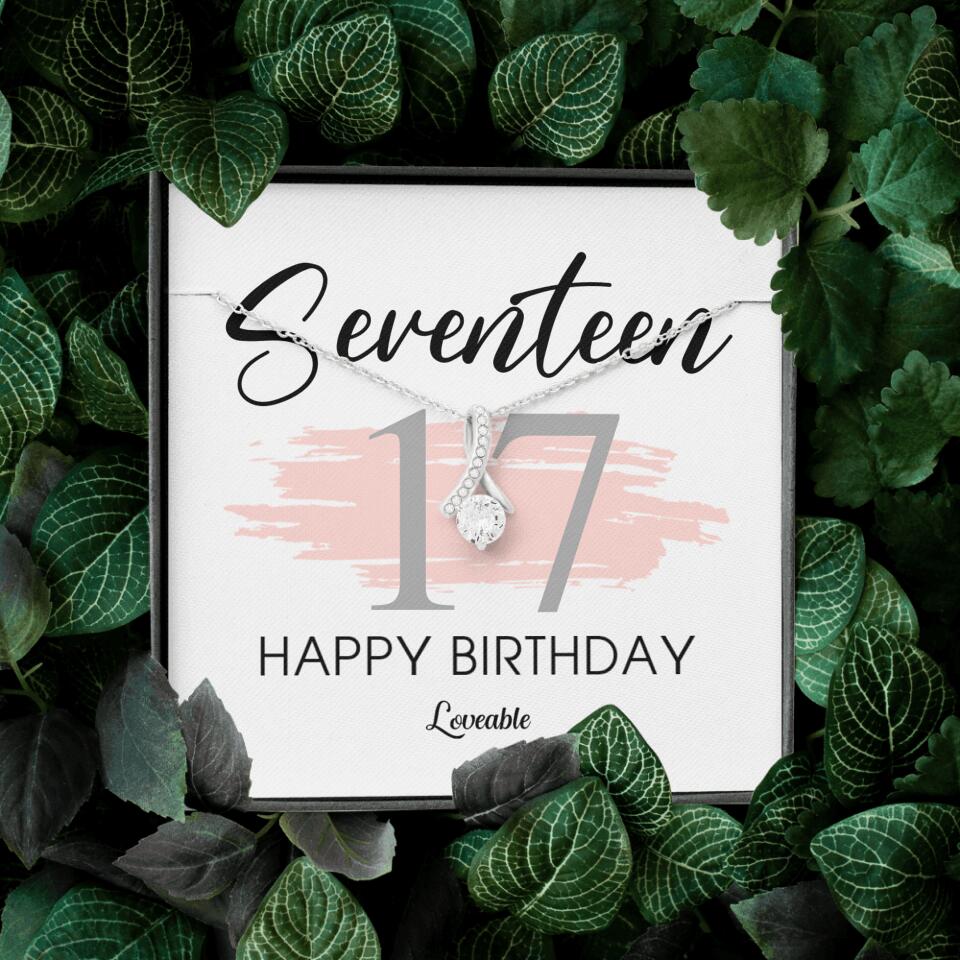 Seventeen Happy Birthday Necklace, 17th Birthday Gift for Her, Alluring Necklace - Image 3