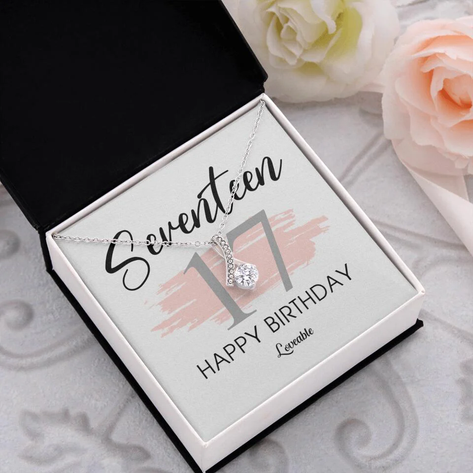Seventeen Happy Birthday Necklace, 17th Birthday Gift for Her, Alluring Necklace - Image 4