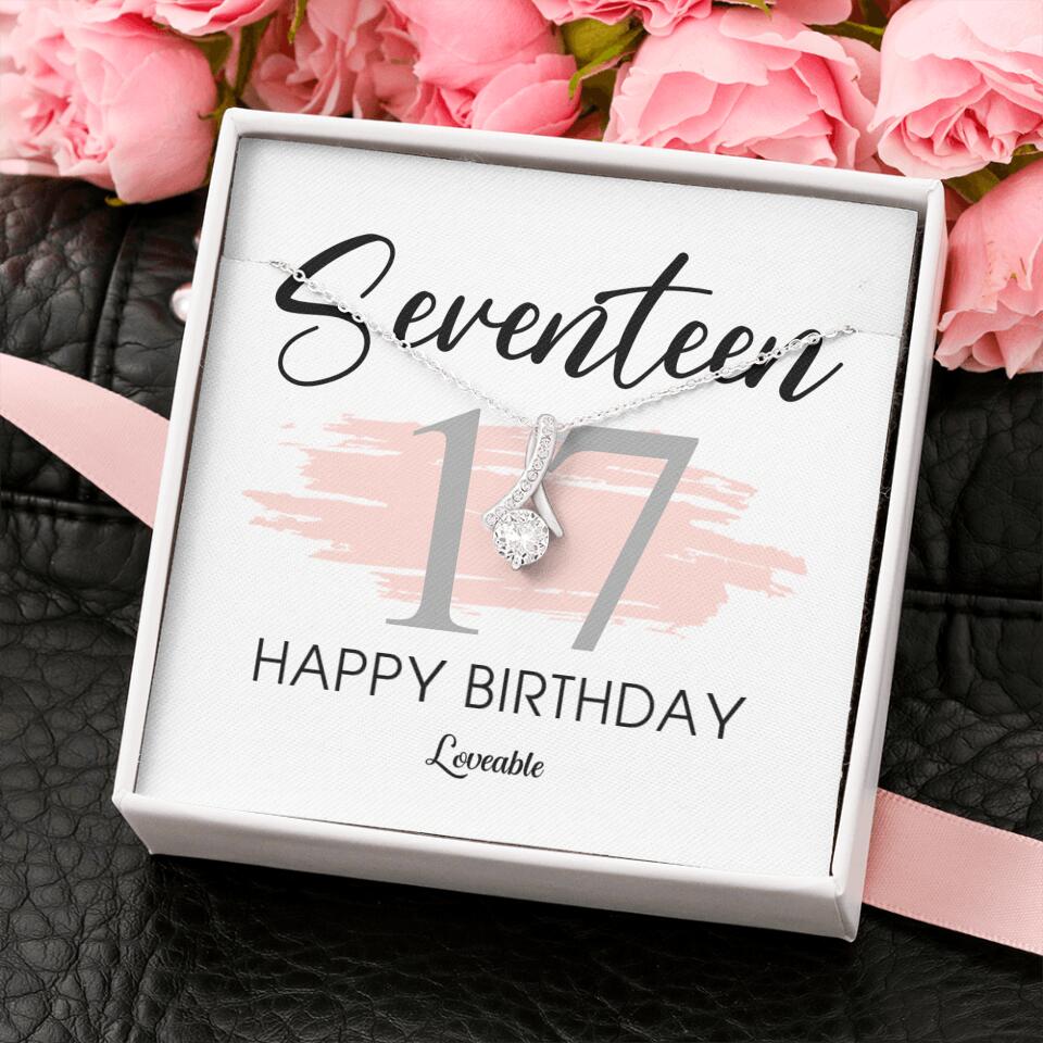Seventeen Happy Birthday Necklace, 17th Birthday Gift for Her, Alluring Necklace - Image 5