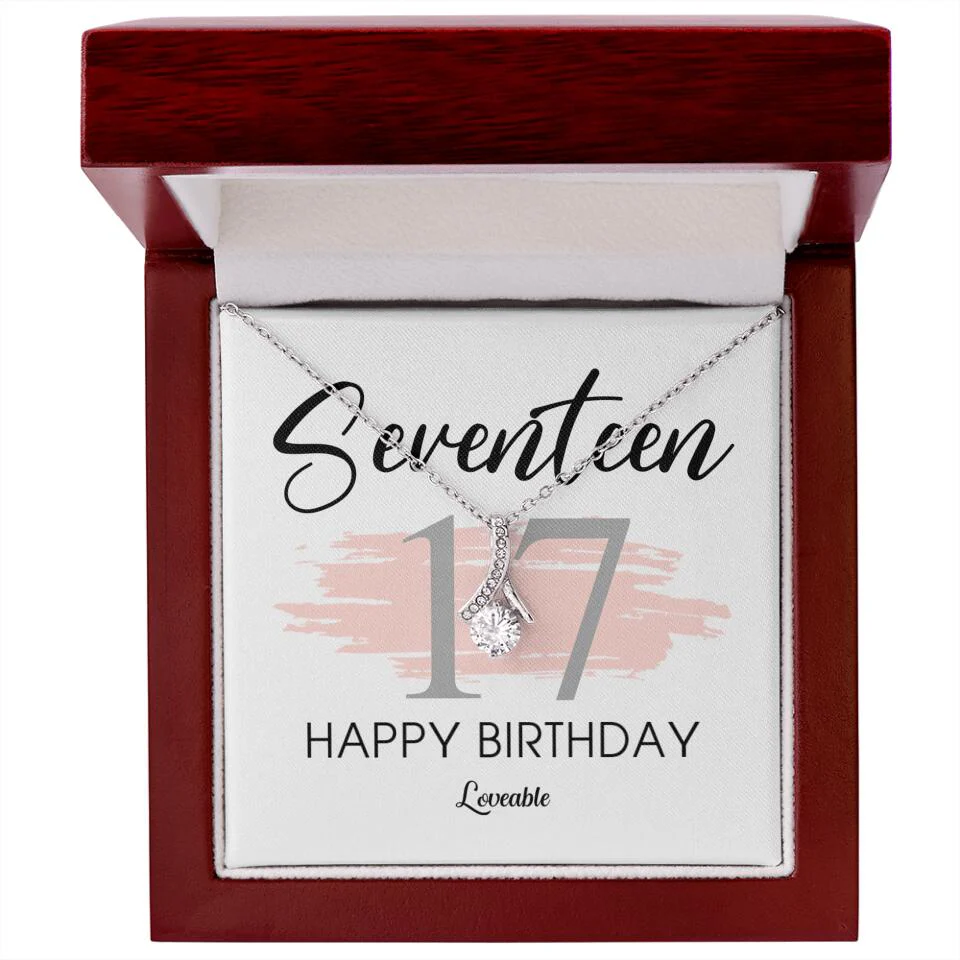Seventeen Happy Birthday Necklace, 17th Birthday Gift for Her, Alluring Necklace - Image 6