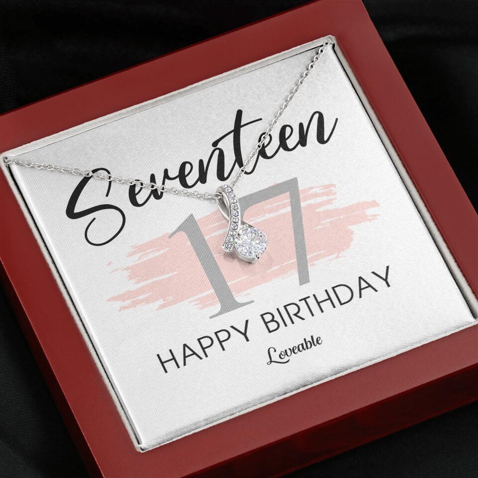 Seventeen Happy Birthday Necklace, 17th Birthday Gift for Her, Alluring Necklace - Image 7