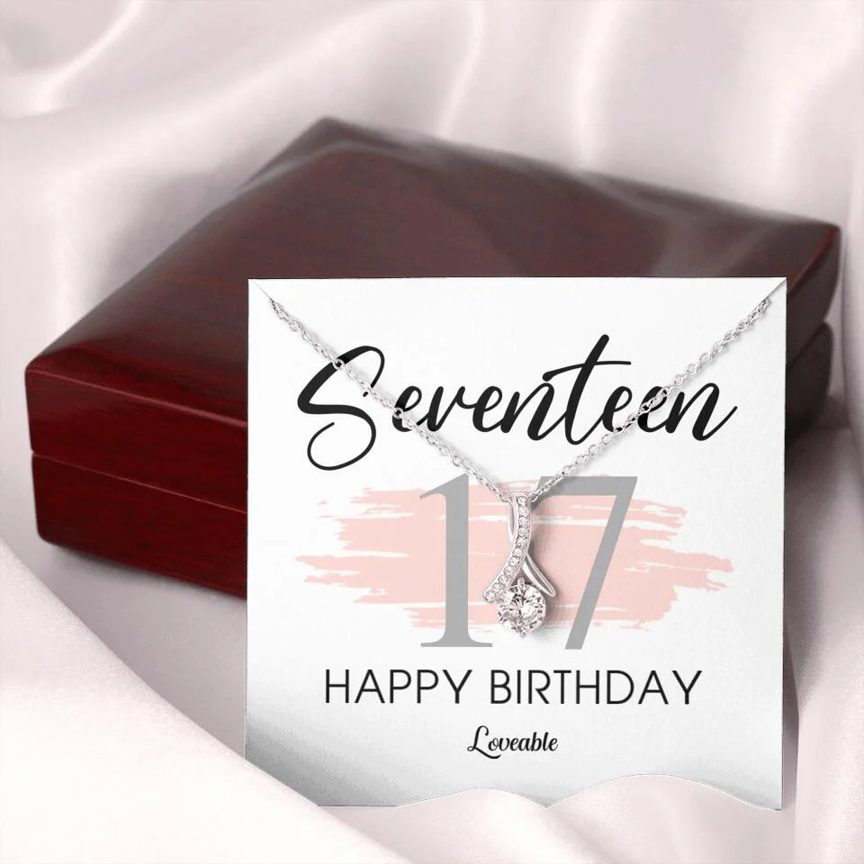 Seventeen Happy Birthday Necklace, 17th Birthday Gift for Her, Alluring Necklace - Image 8
