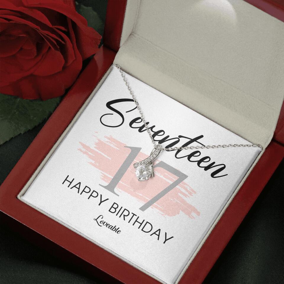 Seventeen Happy Birthday Necklace, 17th Birthday Gift for Her, Alluring Necklace - Image 9