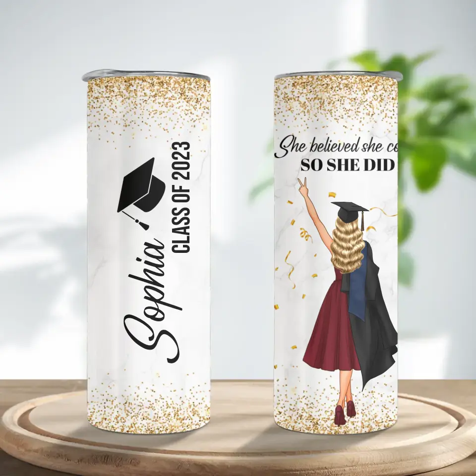 She Believed She Could So She Did Custom Tumbler Graduation Gift For Her - Image 2