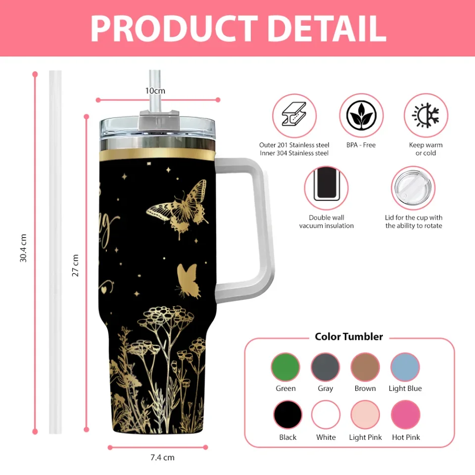 She Is Strong She Is Me - 40oz Tumbler With Lid - Gift For Sprited People - Image 6
