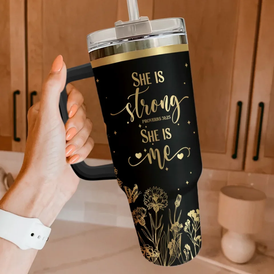 She Is Strong She Is Me - 40oz Tumbler With Lid - Gift For Sprited People - Image 9