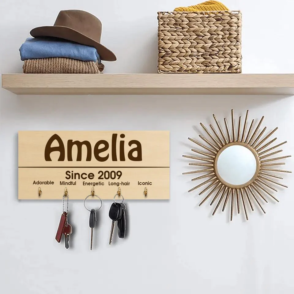 Since 2009 - Custom Name, Year and Personality - Personalized Key Holder - 13th Birthday Gift - Image 5