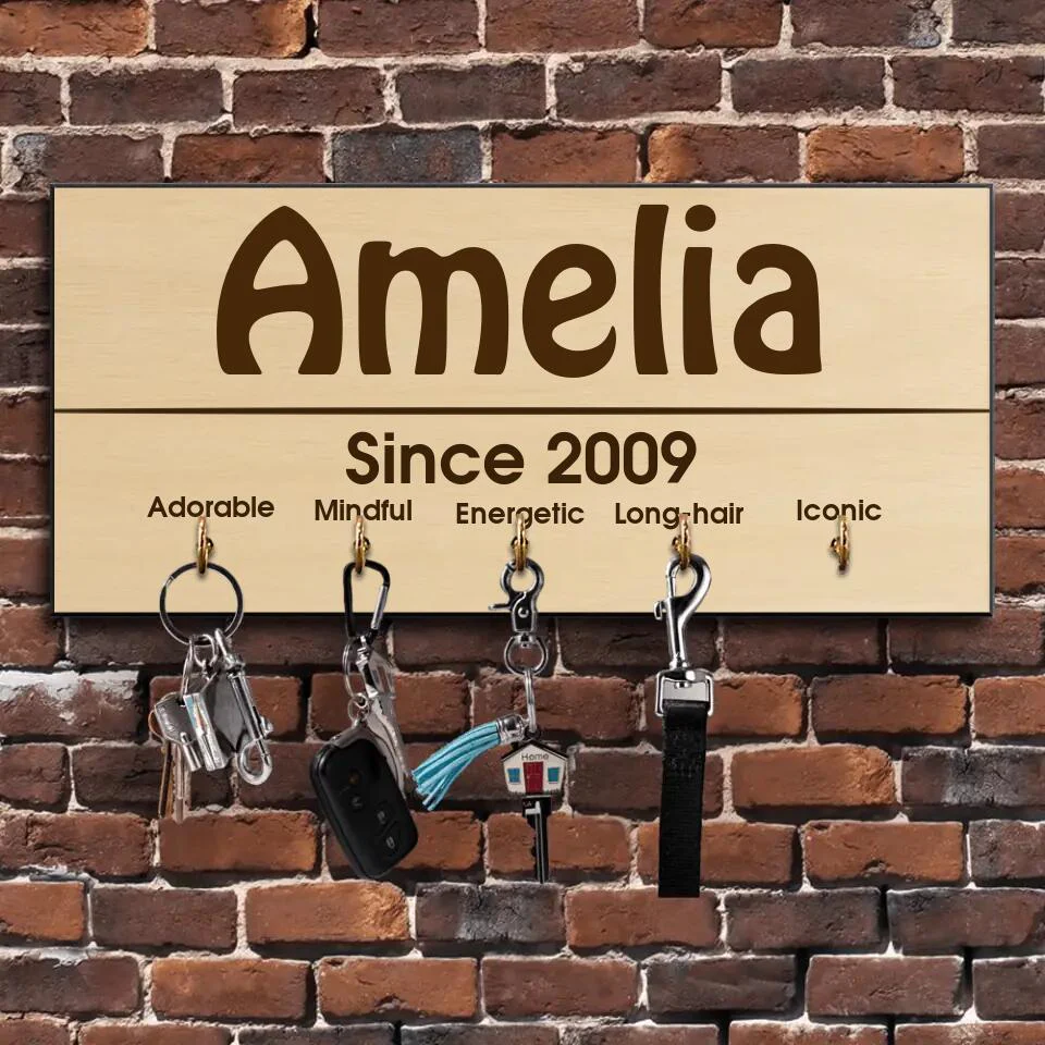 Since 2009 - Custom Name, Year and Personality - Personalized Key Holder - 13th Birthday Gift - Image 6