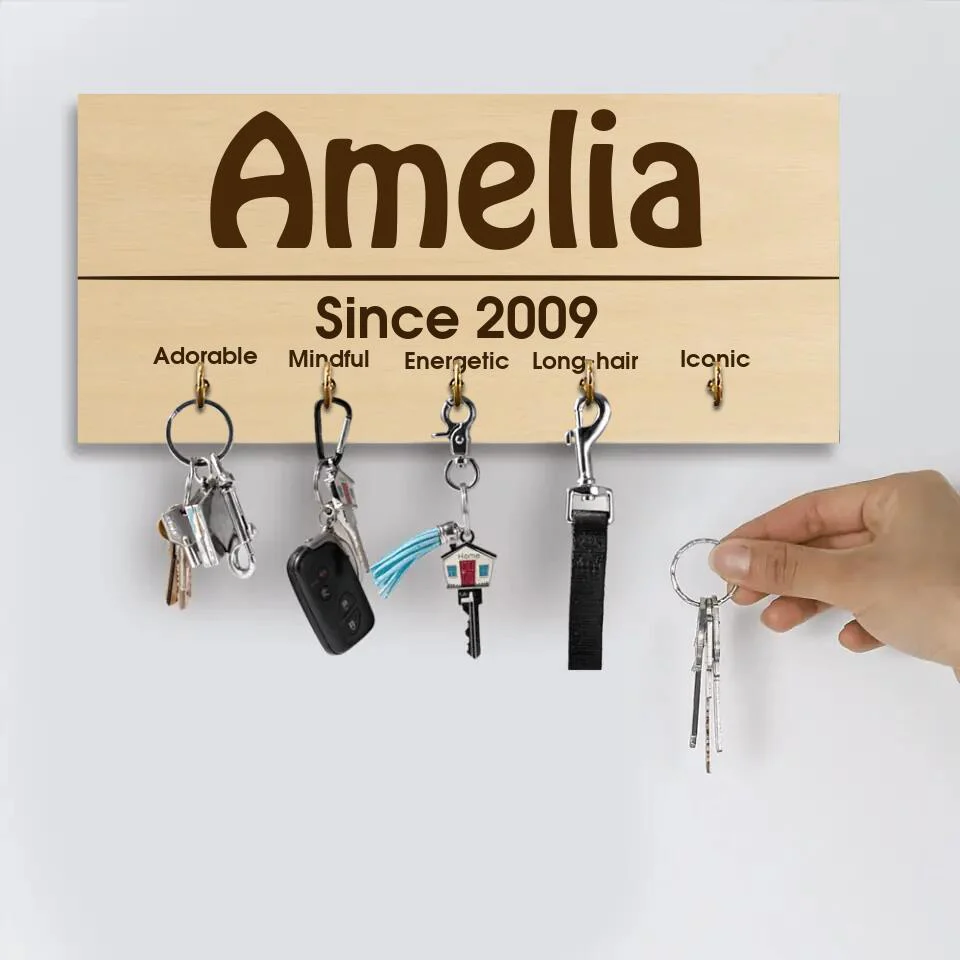 Since 2009 - Custom Name, Year and Personality - Personalized Key Holder - 13th Birthday Gift - Image 7