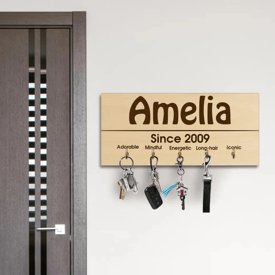 Since 2009 - Custom Name, Year and Personality - Personalized Key Holder - 13th Birthday Gift - Image 8
