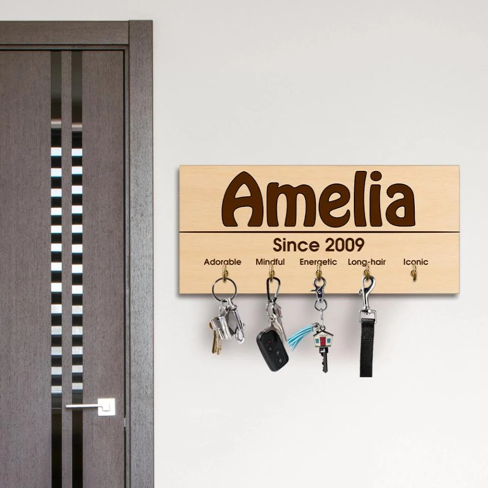 Since 2009 - Custom Name, Year and Personality - Personalized Key Holder - 13th Birthday Gift - Image 9