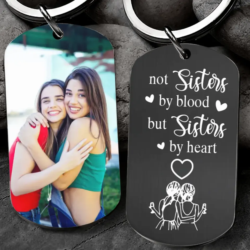 Sisters By Heart Personalized Keychain - Image 2