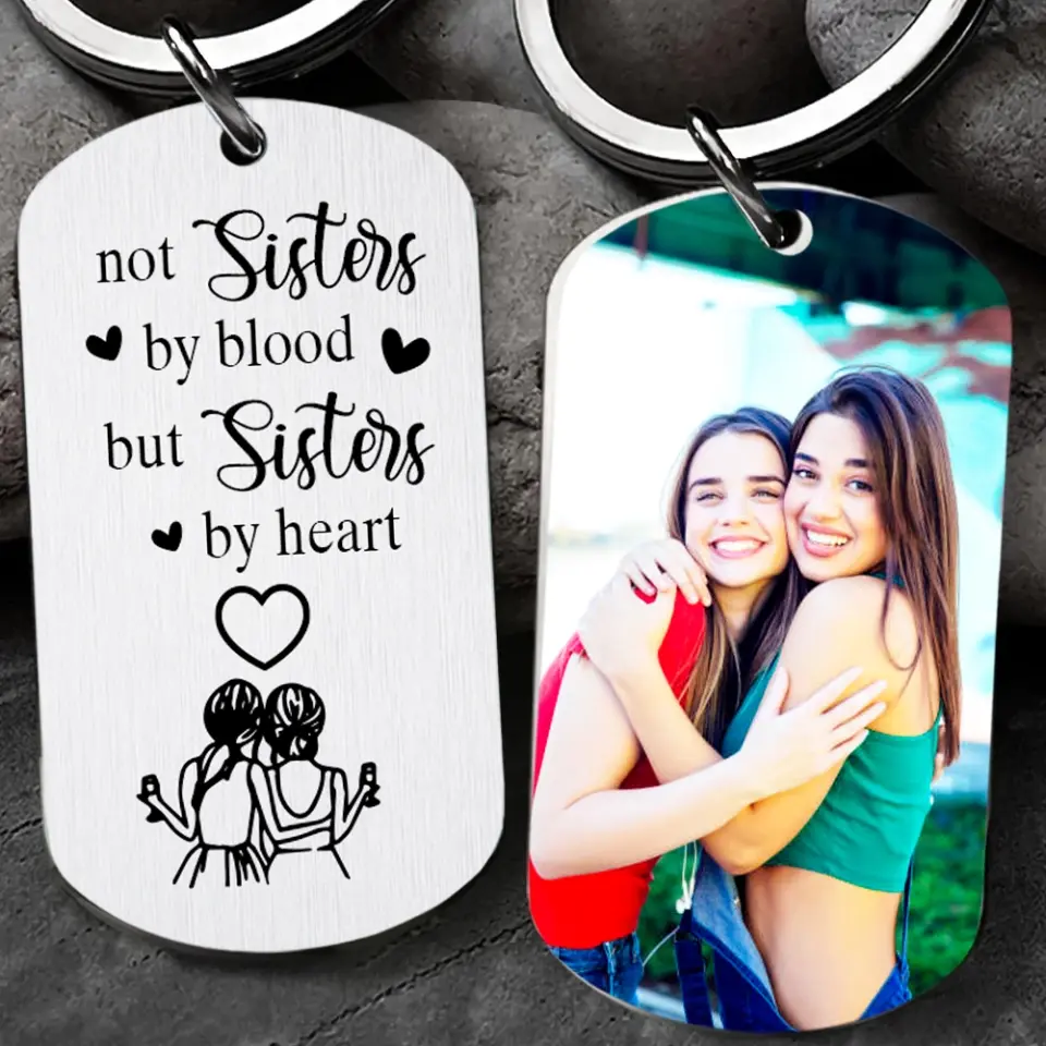 Sisters By Heart Personalized Keychain - Image 3