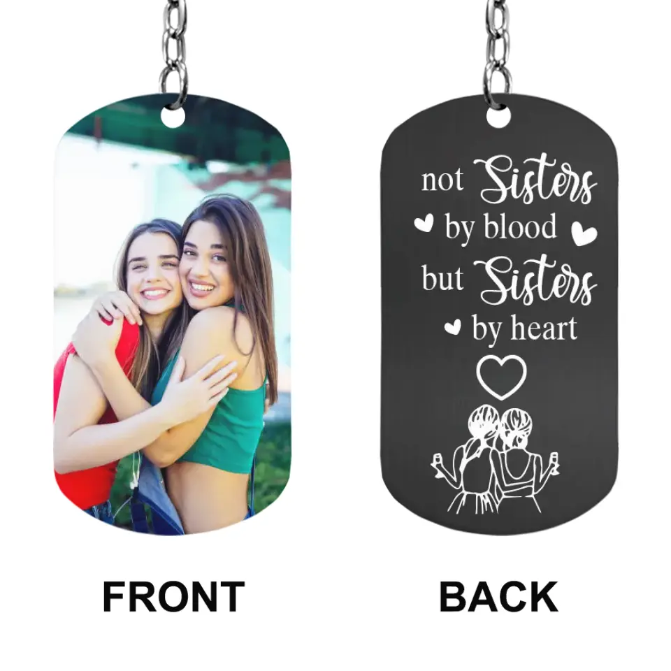 Sisters By Heart Personalized Keychain - Image 4