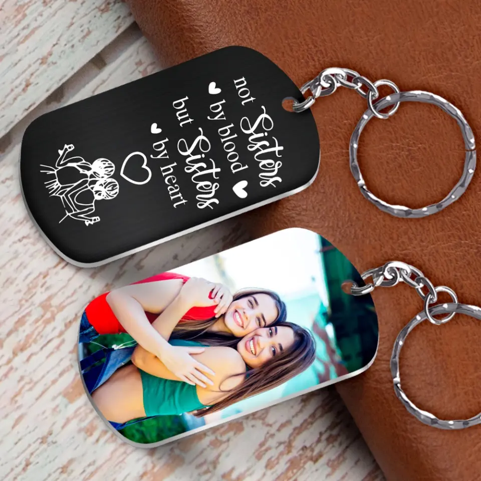Sisters By Heart Personalized Keychain - Image 5