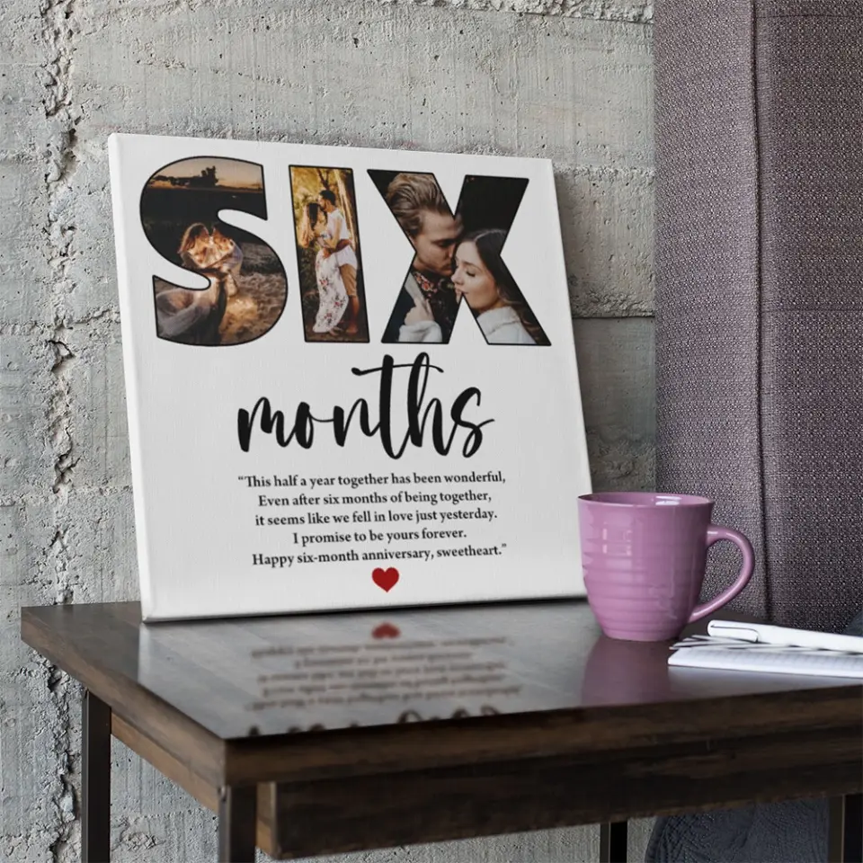 Six Months Anniversary - Custom Photo Canvas Poster - 6 Months Anniversary Gift - Image 3