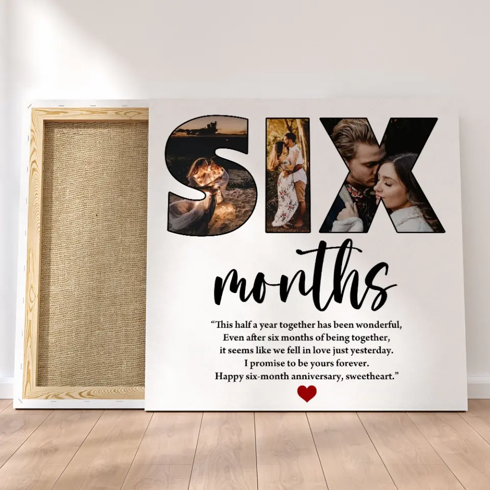 Six Months Anniversary - Custom Photo Canvas Poster - 6 Months Anniversary Gift - Image 5