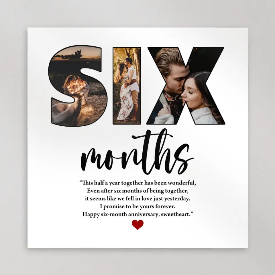 Six Months Anniversary - Custom Photo Canvas Poster - 6 Months Anniversary Gift - Image 6