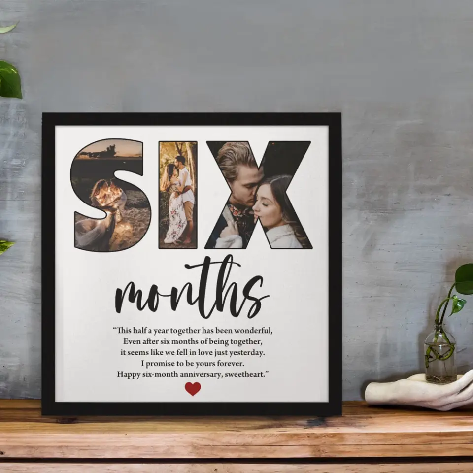 Six Months Anniversary - Custom Photo Canvas Poster - 6 Months Anniversary Gift - Image 7
