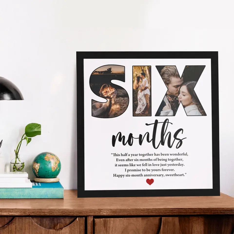Six Months Anniversary - Custom Photo Canvas Poster - 6 Months Anniversary Gift - Image 8