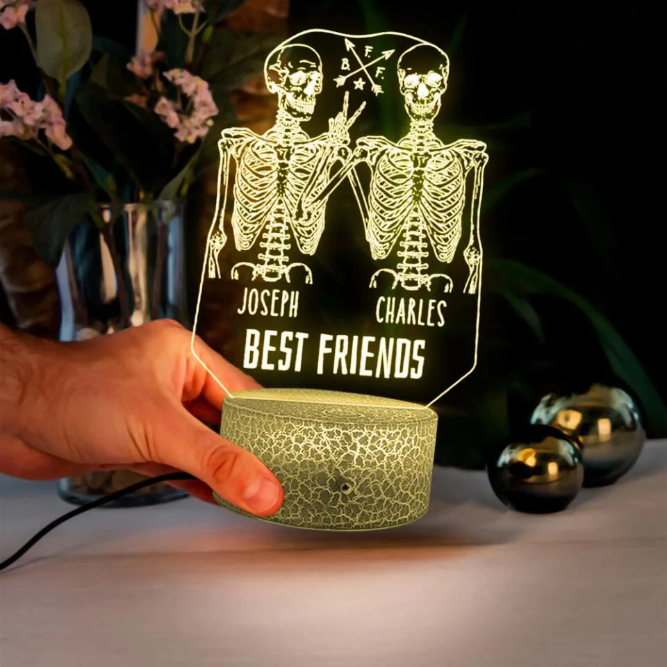 Skull Best Friends Forever 3D Led Light Custom Name - Image 10