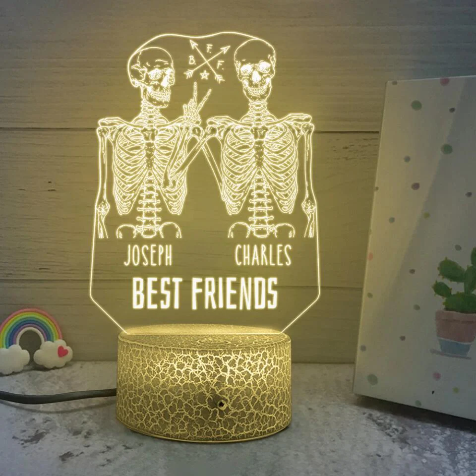 Skull Best Friends Forever 3D Led Light Custom Name - Image 11