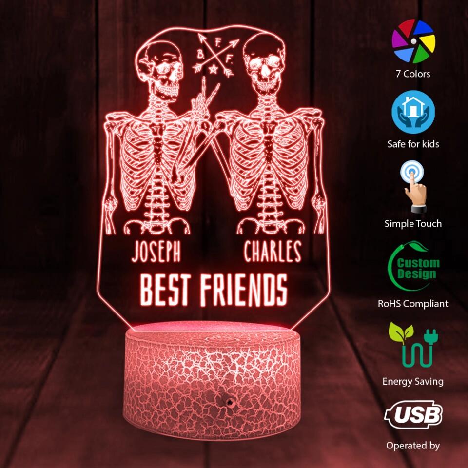 Skull Best Friends Forever 3D Led Light Custom Name - Image 8