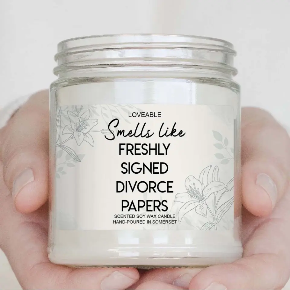 Smells Like Freshly Sign Divorce Paper Candle Funny Gift For Ex-husband Ex-wife - Image 2
