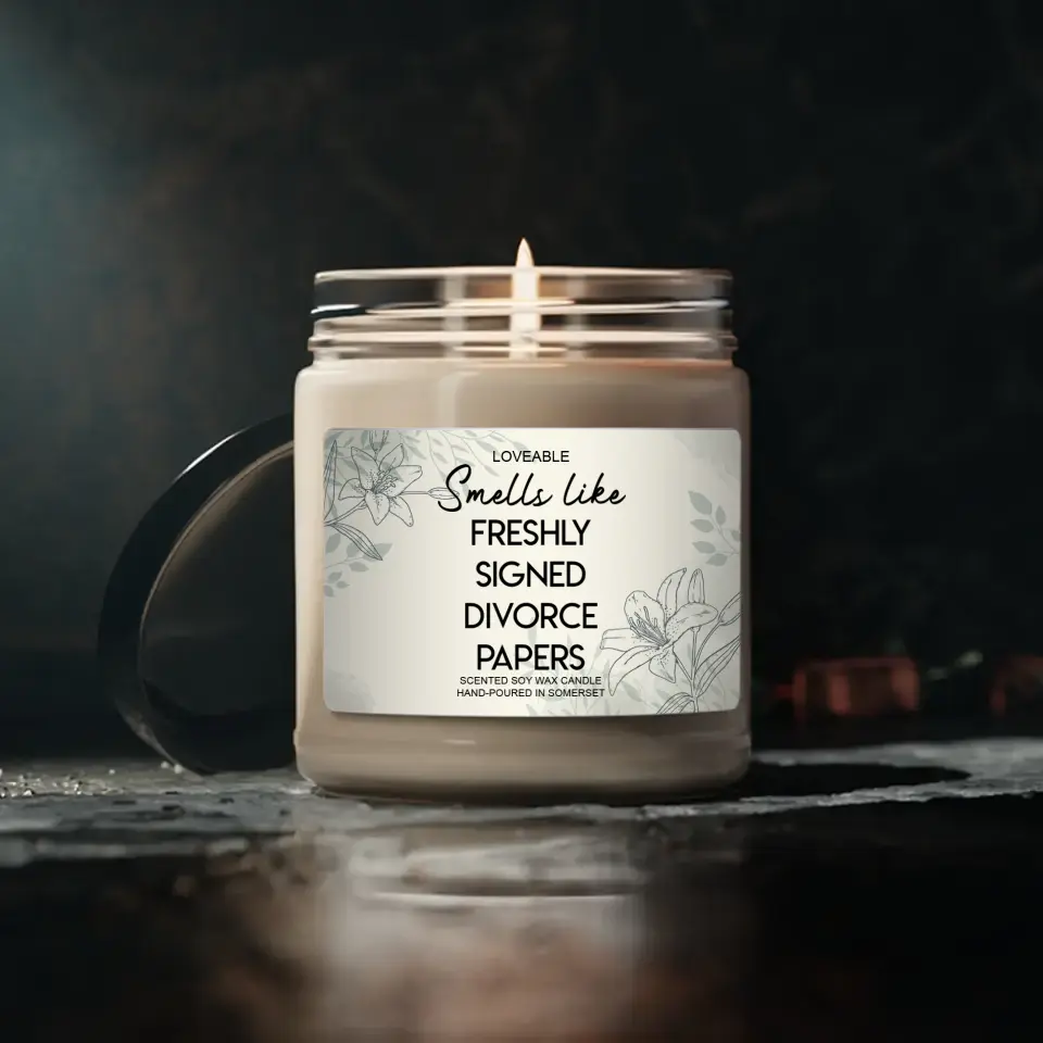 Smells Like Freshly Sign Divorce Paper Candle Funny Gift For Ex-husband Ex-wife - Image 3