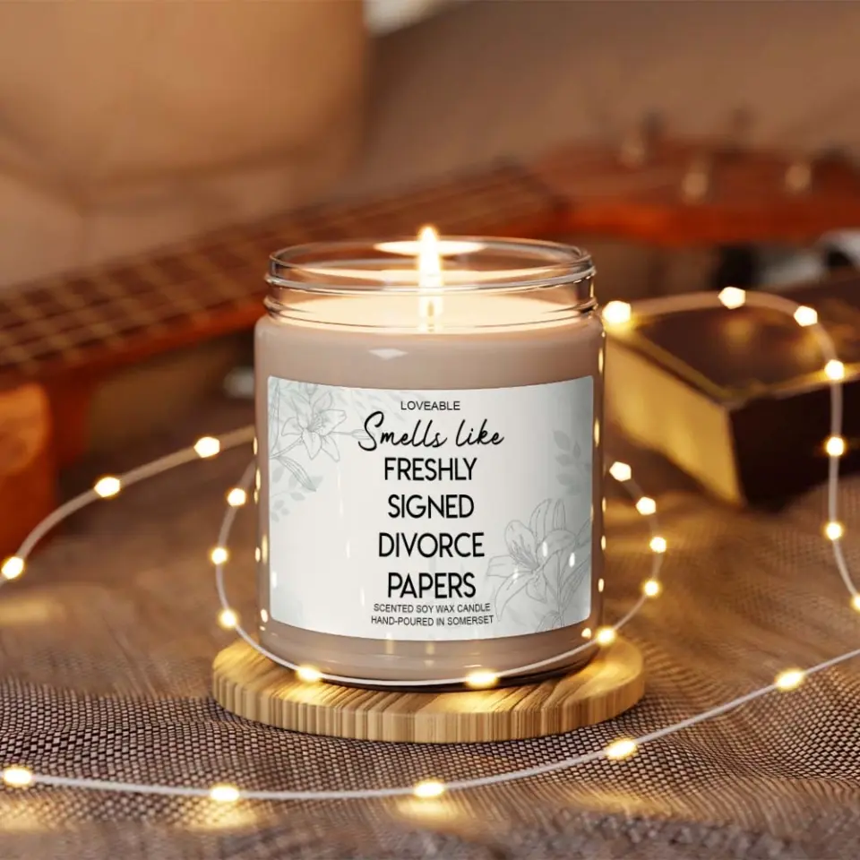 Smells Like Freshly Sign Divorce Paper Candle Funny Gift For Ex-husband Ex-wife - Image 4