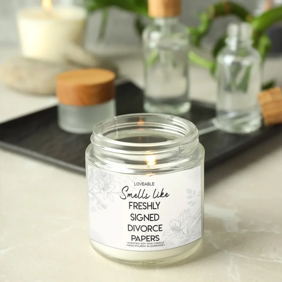 Smells Like Freshly Sign Divorce Paper Candle Funny Gift For Ex-husband Ex-wife - Image 5