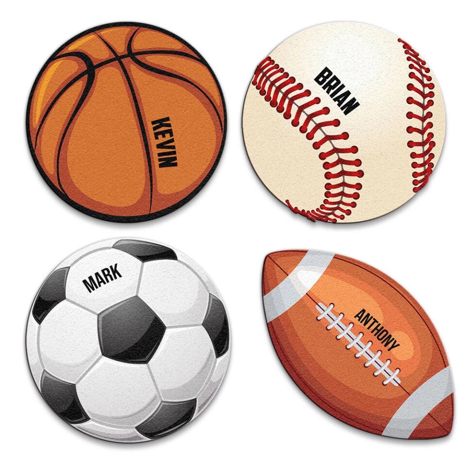 Soccer Football Baseball Basketball Custom Shape Rug Gift for Sport Lover Boy's Room Decoration - Image 4