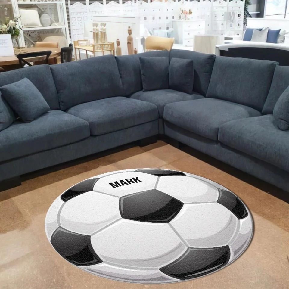 Soccer Football Baseball Basketball Custom Shape Rug Gift for Sport Lover Boy's Room Decoration - Image 8