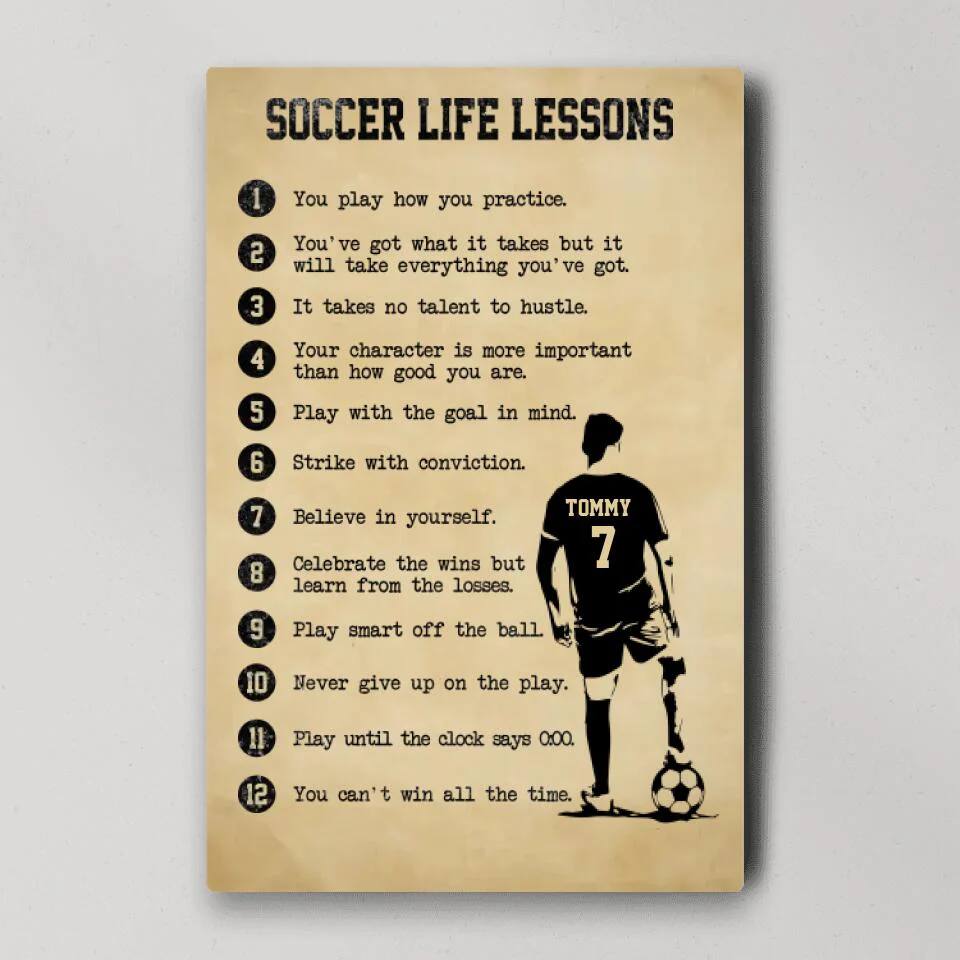 Soccer Life Lessons Custom Canvas Poster Gift For Soccer Players - Image 2