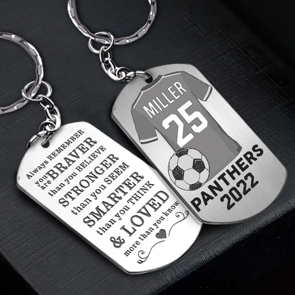Soccer Player Custom Keychain Graduation Gift For Son - Image 3