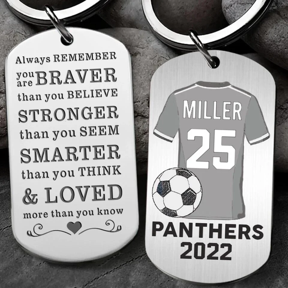 Soccer Player Custom Keychain Graduation Gift For Son - Image 4
