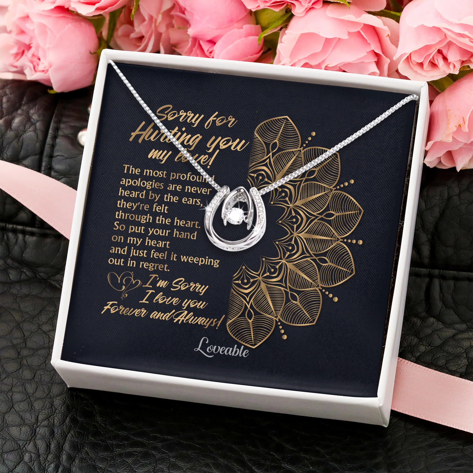 Sorry for Hurting you My Love - White Gold Necklace - Sorry Gift For Wife - Image 3