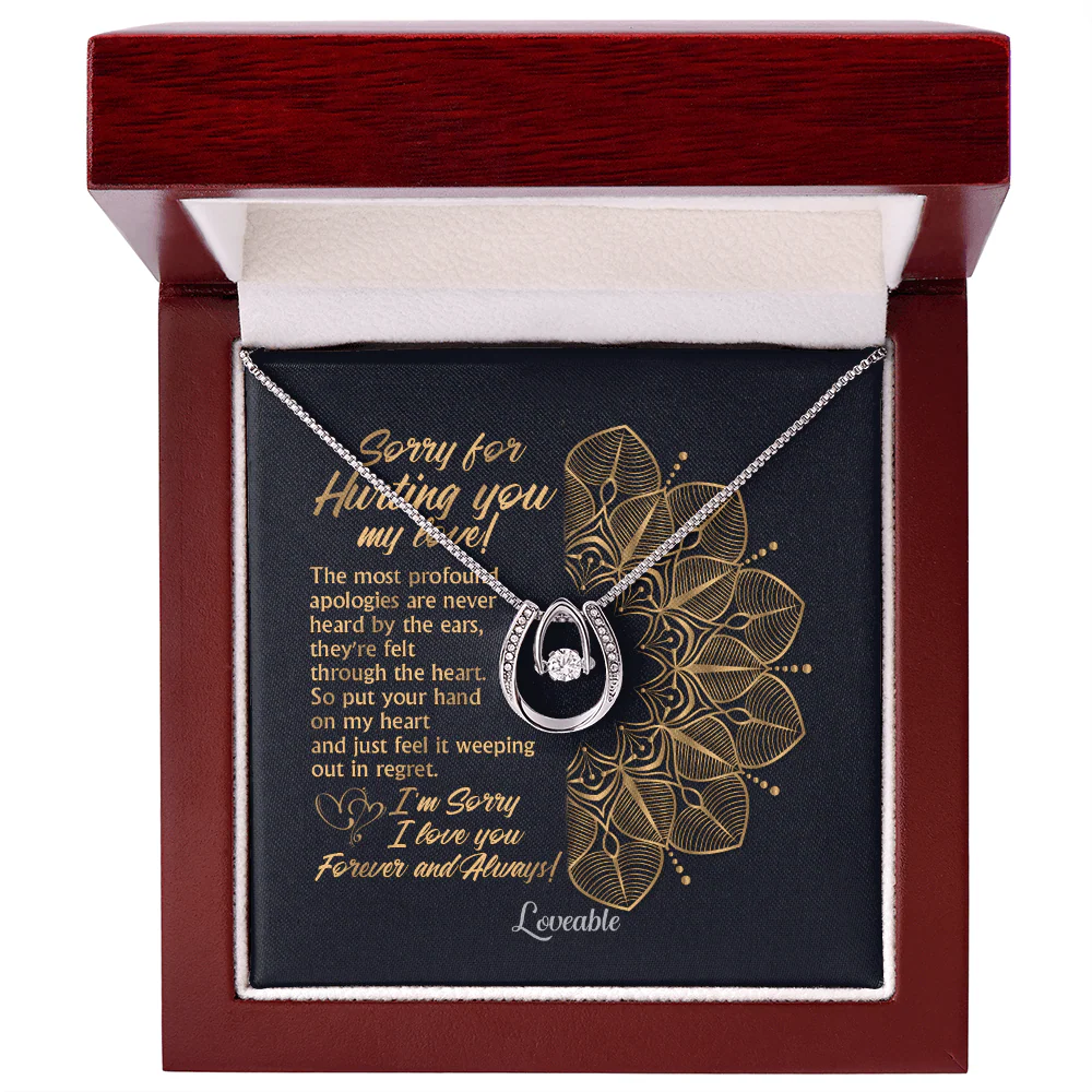 Sorry for Hurting you My Love - White Gold Necklace - Sorry Gift For Wife - Image 4
