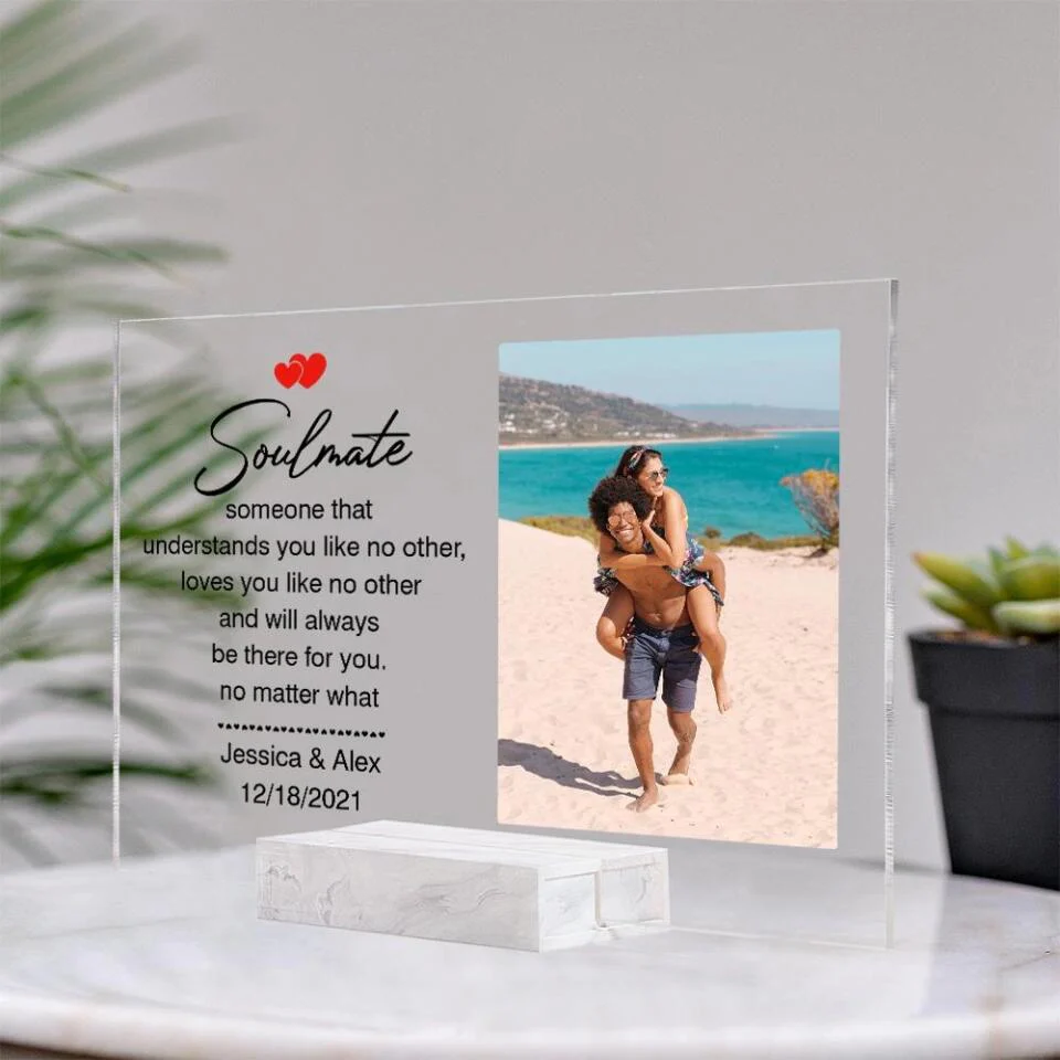 Soulmate Always Be There For You - Personalized Anniversary Plaque - Image 2