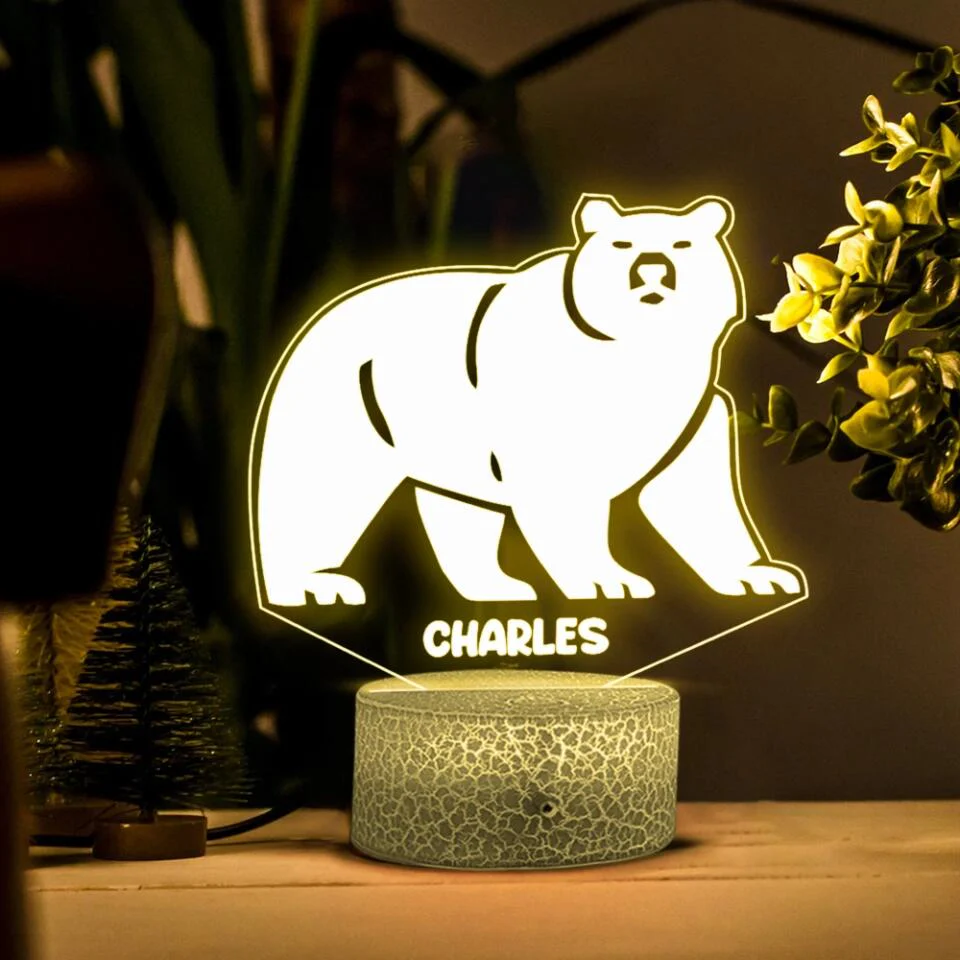 Spirit Animal - Deer Tiger Bear Owl Wolf Personalized 3D Led Light - Image 7
