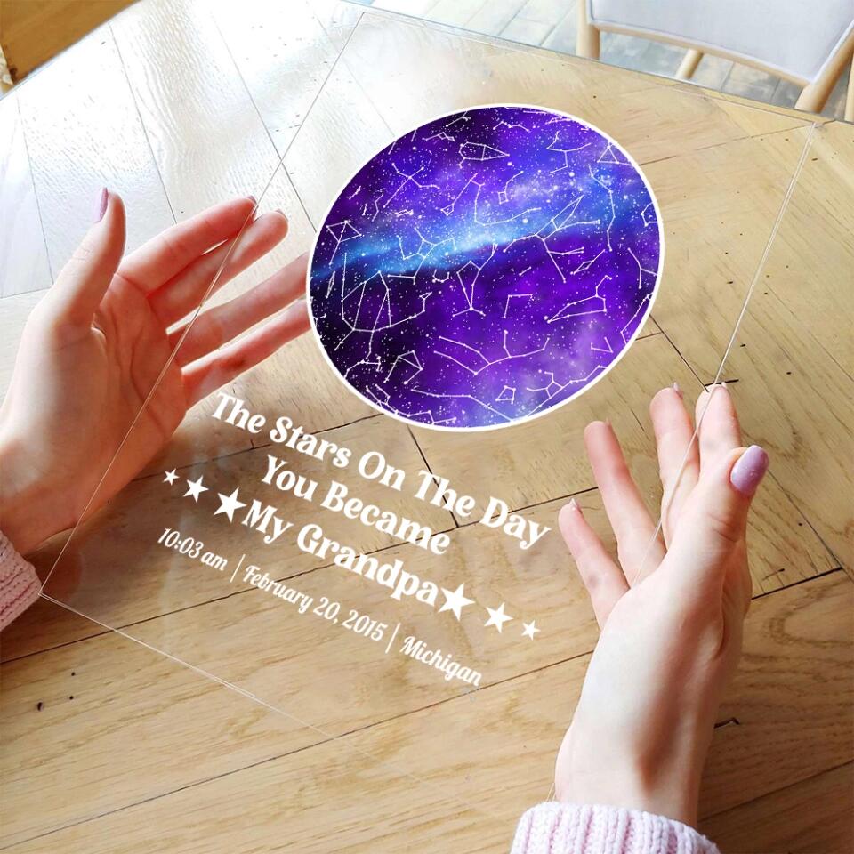 Star Map The Stars on The Day You Became My Mom Dad Grandma Grandpa Uncle Aunt Personalized Acrylic Plaque - Image 7